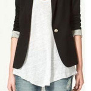 Zara black knit blazer size s